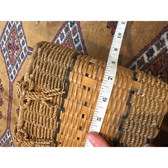 Handmade Rattan Woven Basket Mini Tote Bag - One Size - Picture 6 of 7